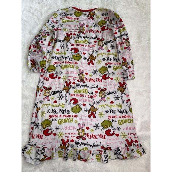 Dr. Seuss “ The grinch” Girls Sz. M Design Long Sleeved Nightgown. Adorable - Picture 8 of 9
